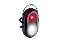 Фонарик безопасности SIGMA SPORT MICRO DUO чёрный: красный и белый LED, заметность с 50м, 2 режима, брызгозащита IPX4, время работы до 60ч, вес 21г, батарейки 2хCR2032 в компл.