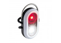 Фонарик безопасности SIGMA SPORT MICRO DUO белый: красный и белый LED, заметность с 50м, 2 режима, брызгозащита IPX4, время работы до 60ч, вес 21г, батарейки 2хCR2032 в компл.