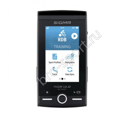 Велокомпьютер Sigma ROX 12.0 Sport, комплект, каденс, пульсометр, черно-серый