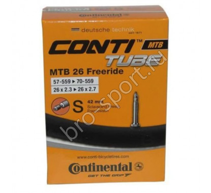 Камера 26x2.3-2.7' Continental MTB 26 Freeride вело нип. 42мм (285гр.) (01817310000)