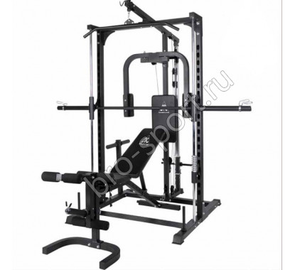 Силовой комплекс со скамьей, машина Смита DFC Homegym (три короба)