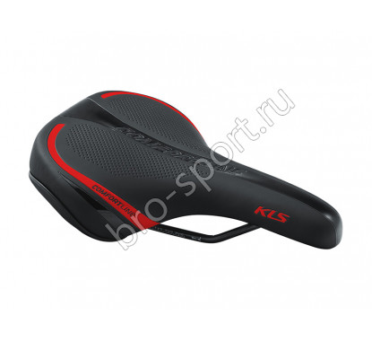 Велосипедное седло Kellys COMFORTLINE, 262х191мм, цвет: чёрное с красной полоской