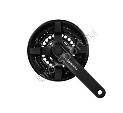 Shimano система fc-ty301, 170мм, 42/34/24T, под квадрат, с защитой, под 6-8 скоростей, чёрная, без упаковки
