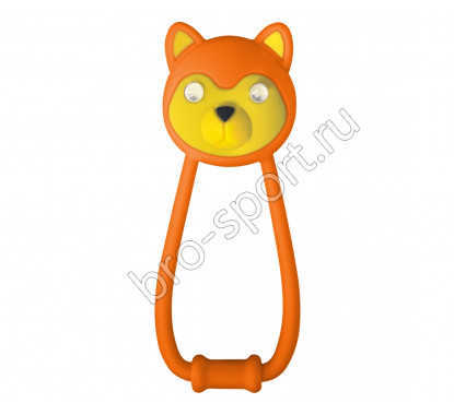Фонарик задний KLS TEDDY оранжеый силиконовый, 2 LED, режимы: 100% (80ч), мигающий (125ч), батарейки: 2x 2032 (в компл.), влагозащита IPX 4