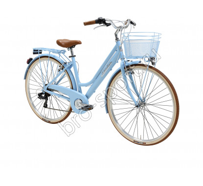 Комфортный велосипед Adriatica City Retro Lady, голубой, 6 скоростей, размер рамы: 450мм (18)