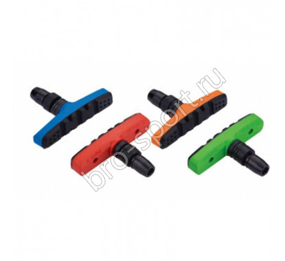 Alhonga Колодки тормозные HJ-EN02 для V-brake резьбовые, 60мм, красные