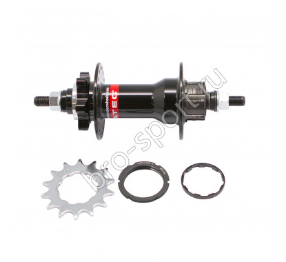 NOVATEC Втулка задняя D256SBT single speed, DIRT JUMP, 36H, под диск, ось CrMo, M10x185x135,14T, 559г, черная