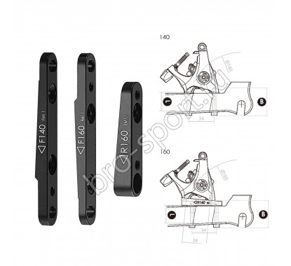 Адаптер дискового тормоза F5, FLAT MOUNT передний 160