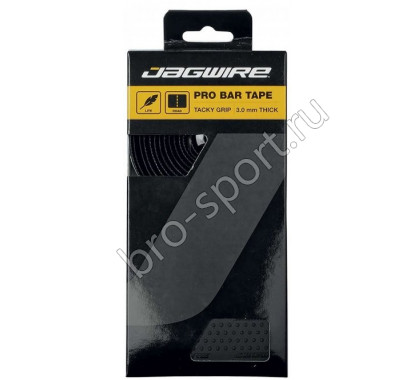Оплётка руля JAGWIRE PRO BAR TAPE чёрная: толщина 3,0мм, дышащая, 3 слоя ПУ/ткань/пена, длина 2160мм, вес с заглушками 84г